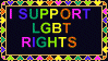 "I SUPPORT LGBT RIGHTS" stamp.