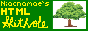 An 88 by 31 button with a dark green background. On the right side is a clipart image of a tree with a white background. On the left is yellow text reading "Niacnamae's HTML Shithole", with "Shithole" being in a different, cursive font.